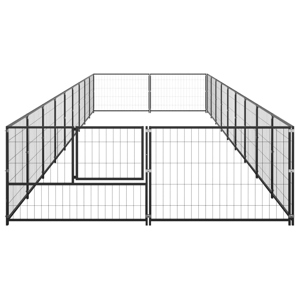 Vidaxl -Hund Zwinger 18 m² Stahlschwarz