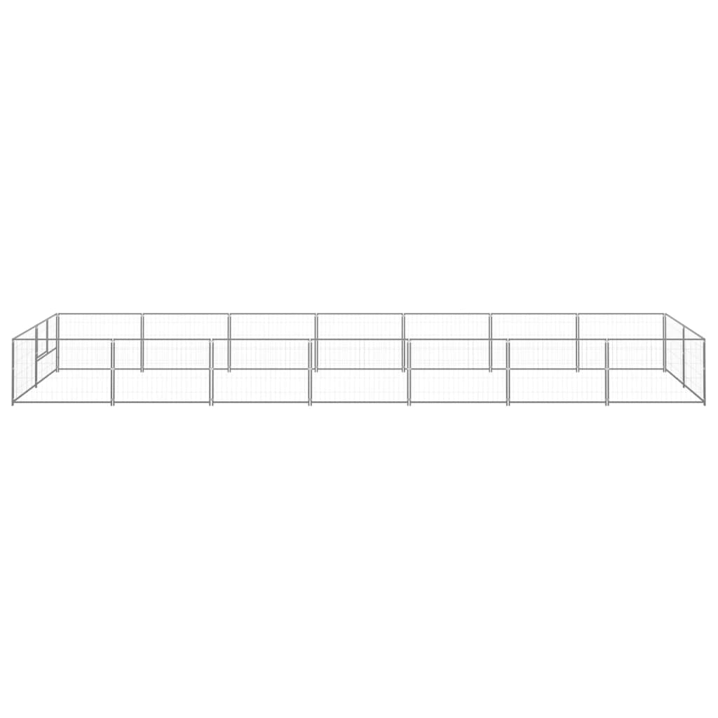 Vidaxl -Hundezwinger 14 m² Stahl Silberfarbe