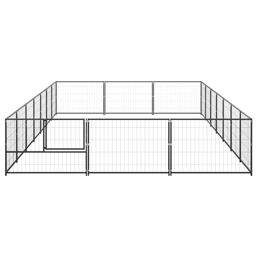 Vidaxl -Hund Kennel 21 m² Stahlschwarz