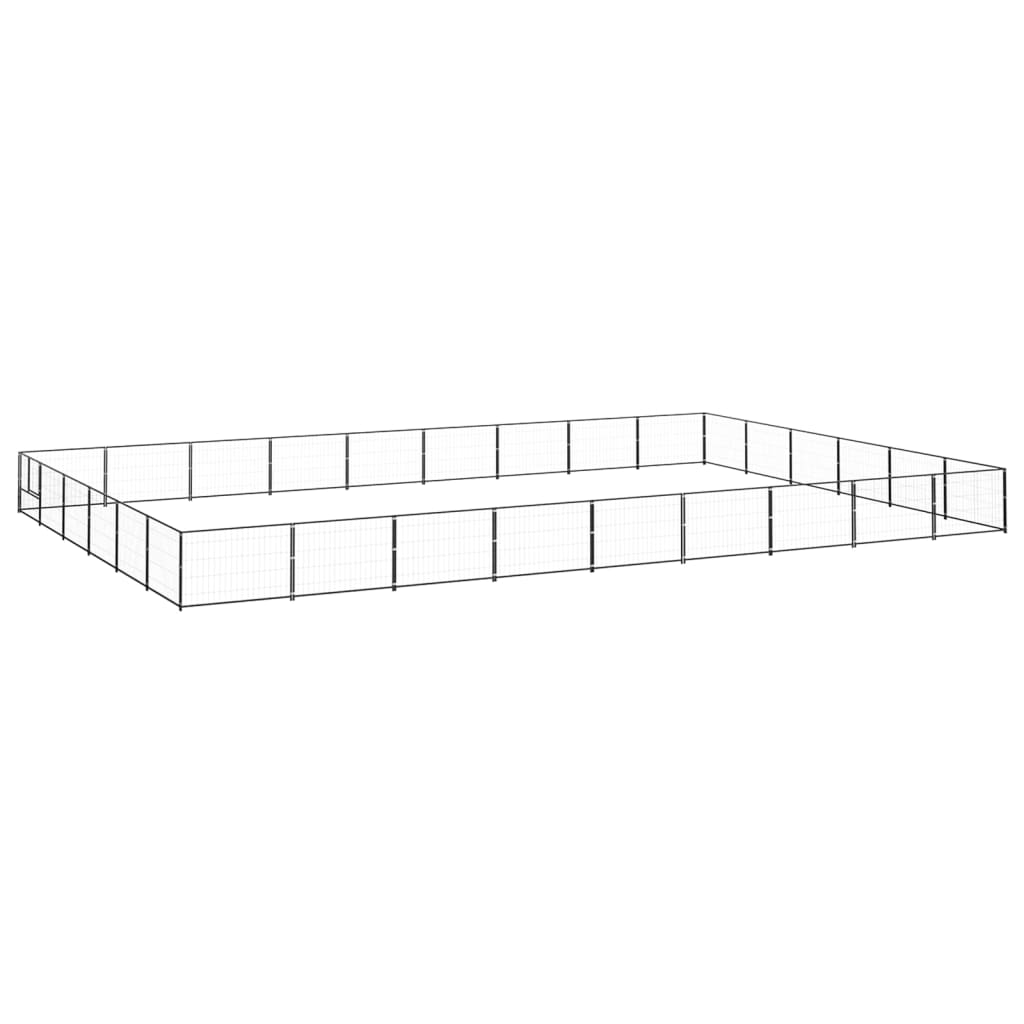 Vidaxl -Hund Kennel 54 m² Stahlschwarz