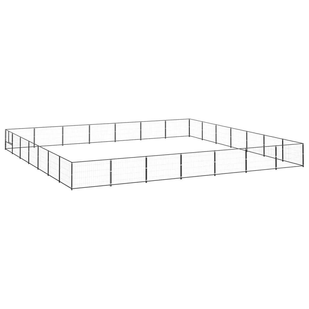Vidaxl -Hundezwinger 49 m² Stahlschwarz