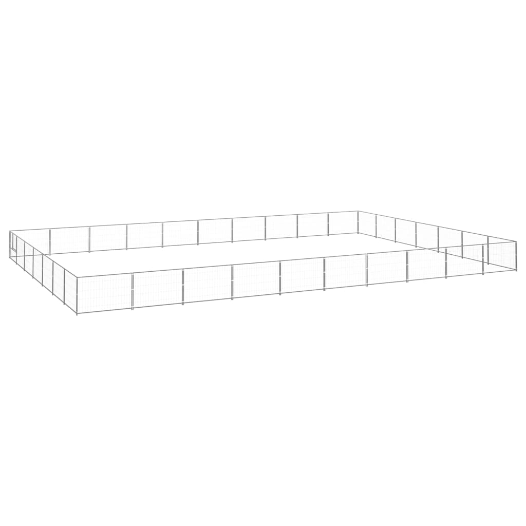 Vidaxl -Hundezwinger 70 m² Stahl Silberfarbe