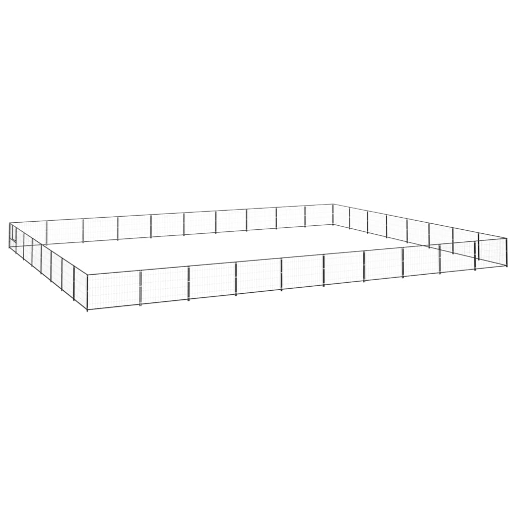 Vidaxl -Hund Kennel 80 m² Stahlschwarz