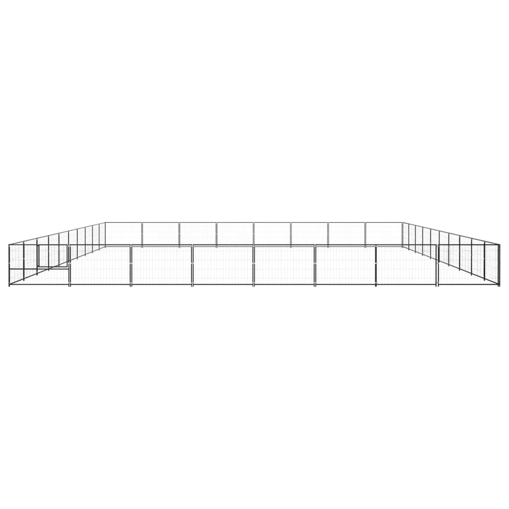 Vidaxl -Hund Kennel 80 m² Stahlschwarz