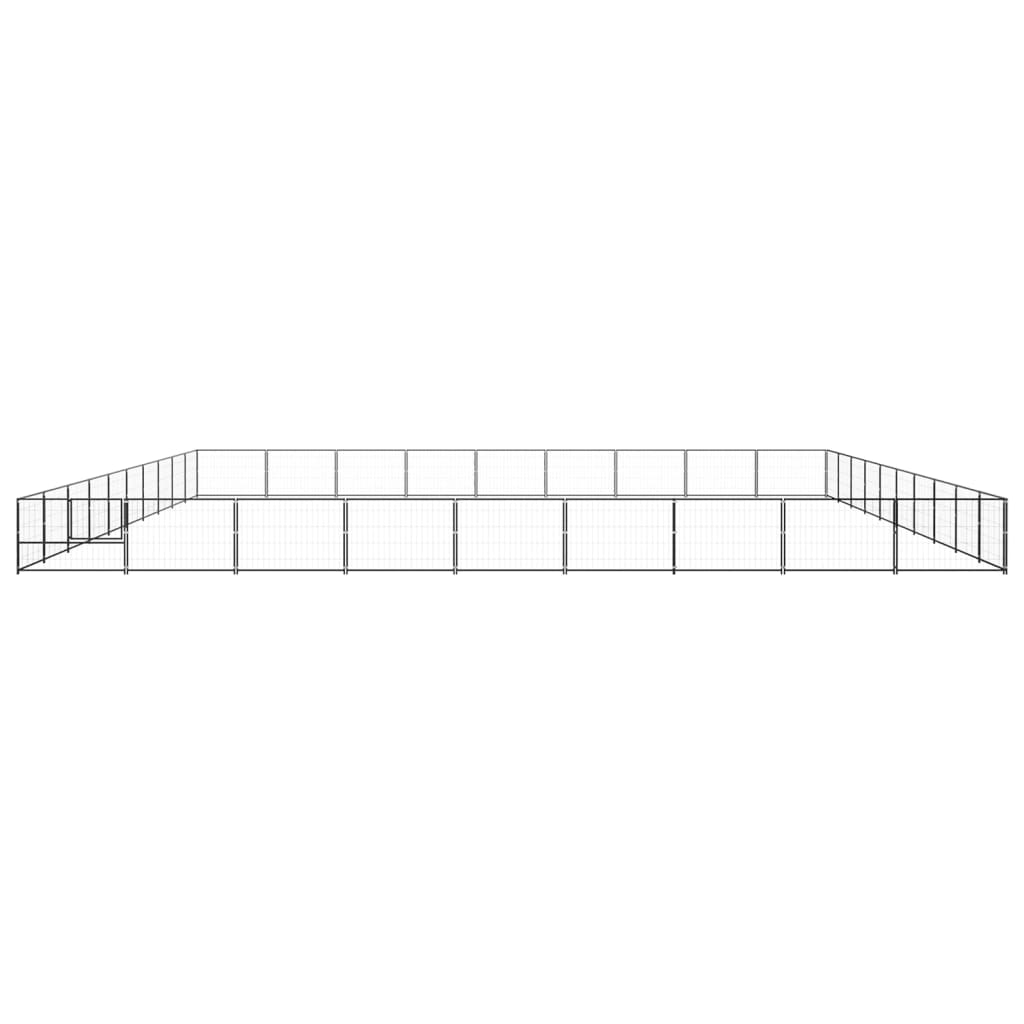 Vidaxl -Hund Kennel 90 m² Stahlschwarz