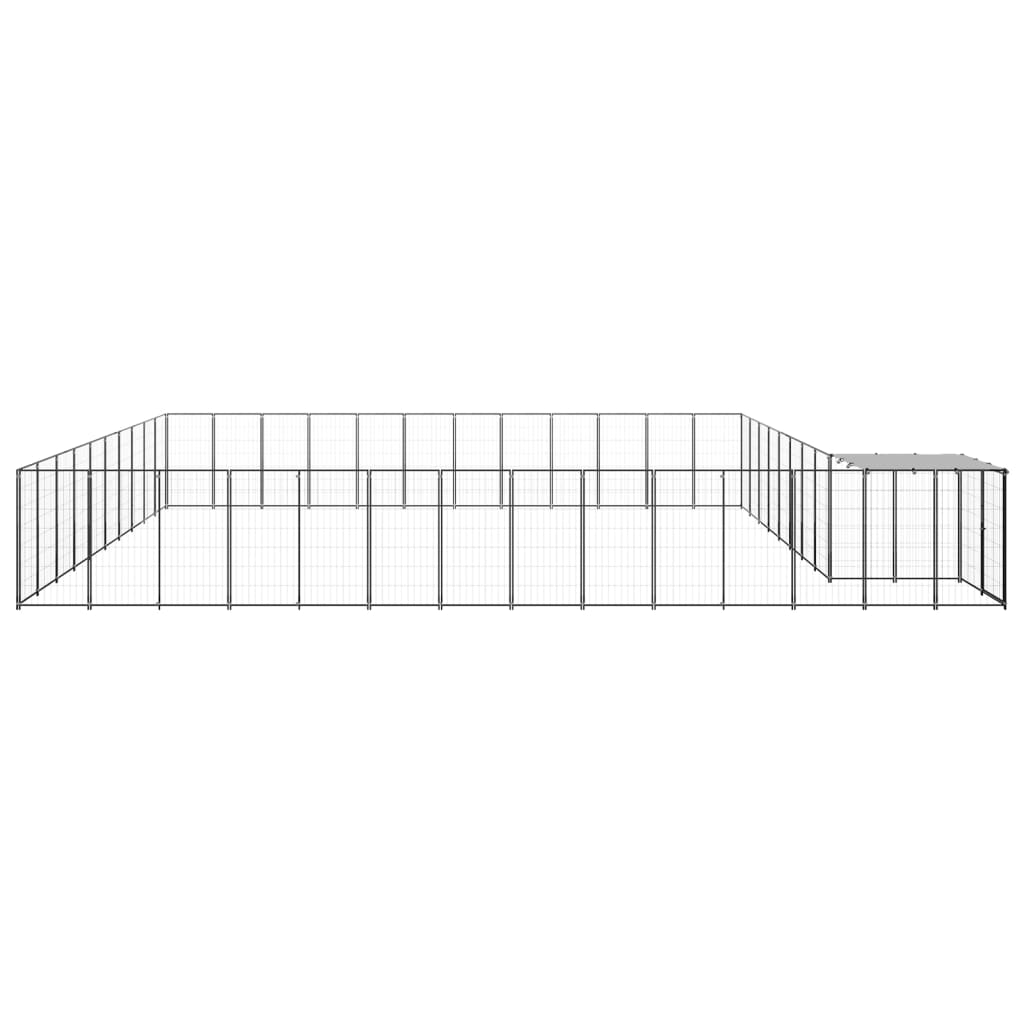 Vidaxl -Hundezwinger 37,51 m² Stahlschwarz