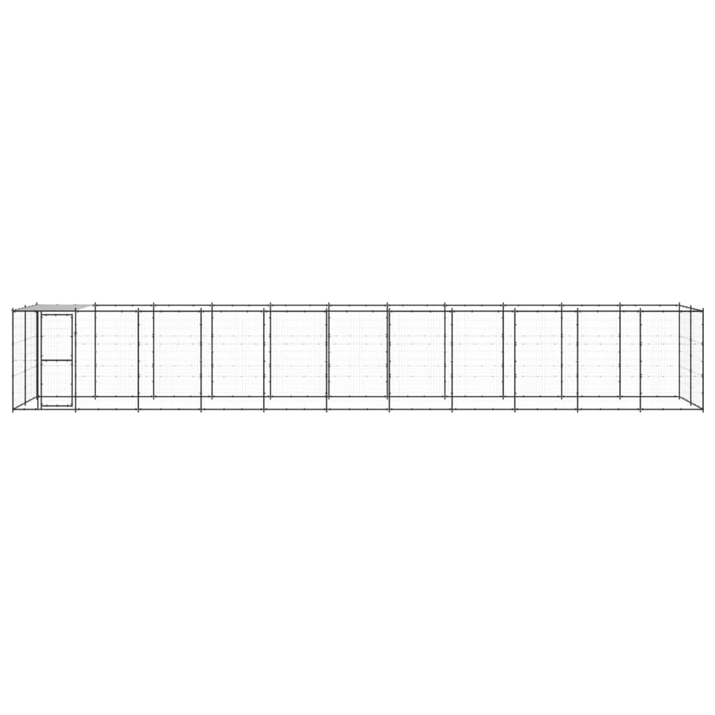 Vidaxl -Hundezwinger mit Dach 26,62 m² Stahl