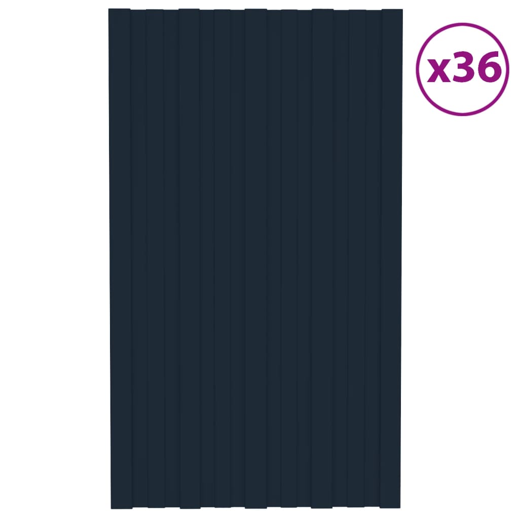 VIDAXL -Dachpaneele 36 ST 80x45 cm verzinkter Stahl -Anthrazit -Verschärfen