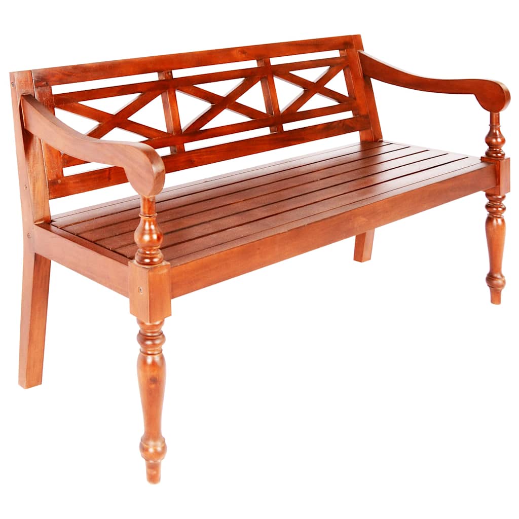 Vidaxl bank batavia 123 cm massief mahoniehout donkerbruin
