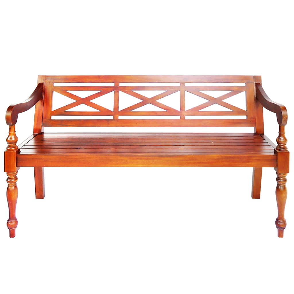 Vidaxl bank batavia 123 cm massief mahoniehout donkerbruin