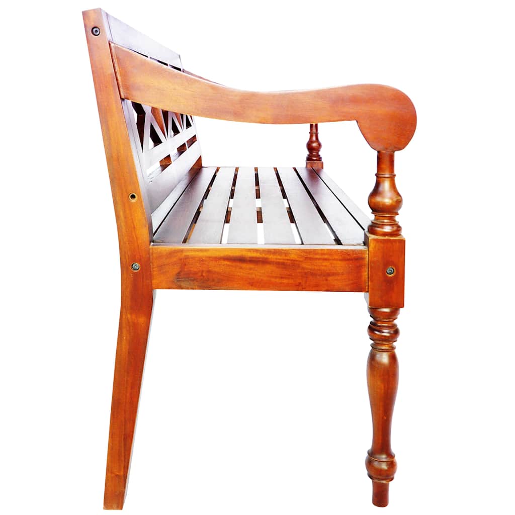 Vidaxl bank batavia 123 cm massief mahoniehout donkerbruin