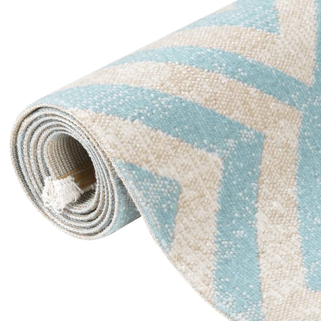 Vidaxl Außen Teppich flach -gehoben 115x170 cm Grün und Beige