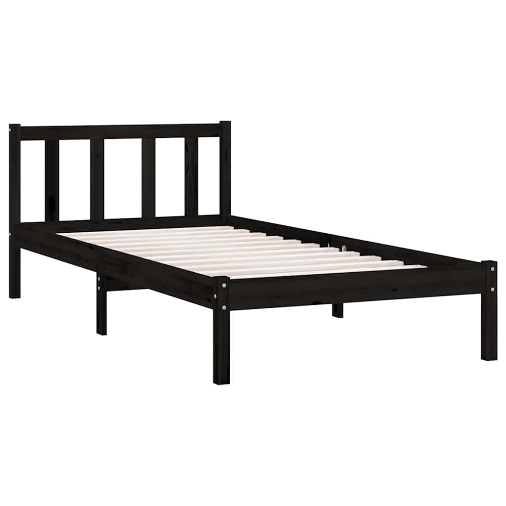 Vidaxl bedframe massief grenenhout zwart 100x200 cm