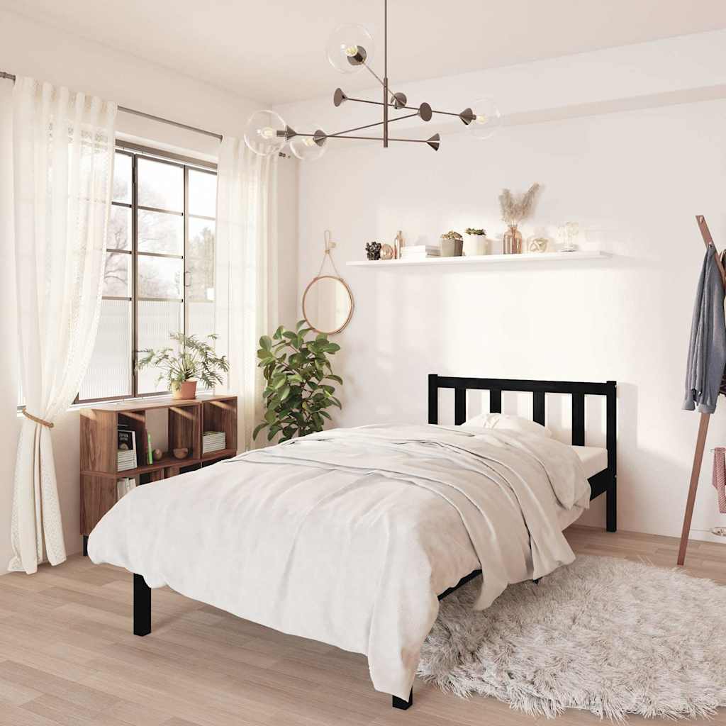 Vidaxl bedframe massief grenenhout zwart 100x200 cm