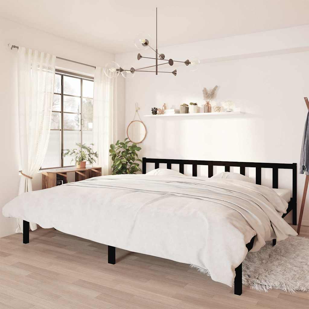 Vidaxl bedframe massief grenenhout zwart 200x200 cm