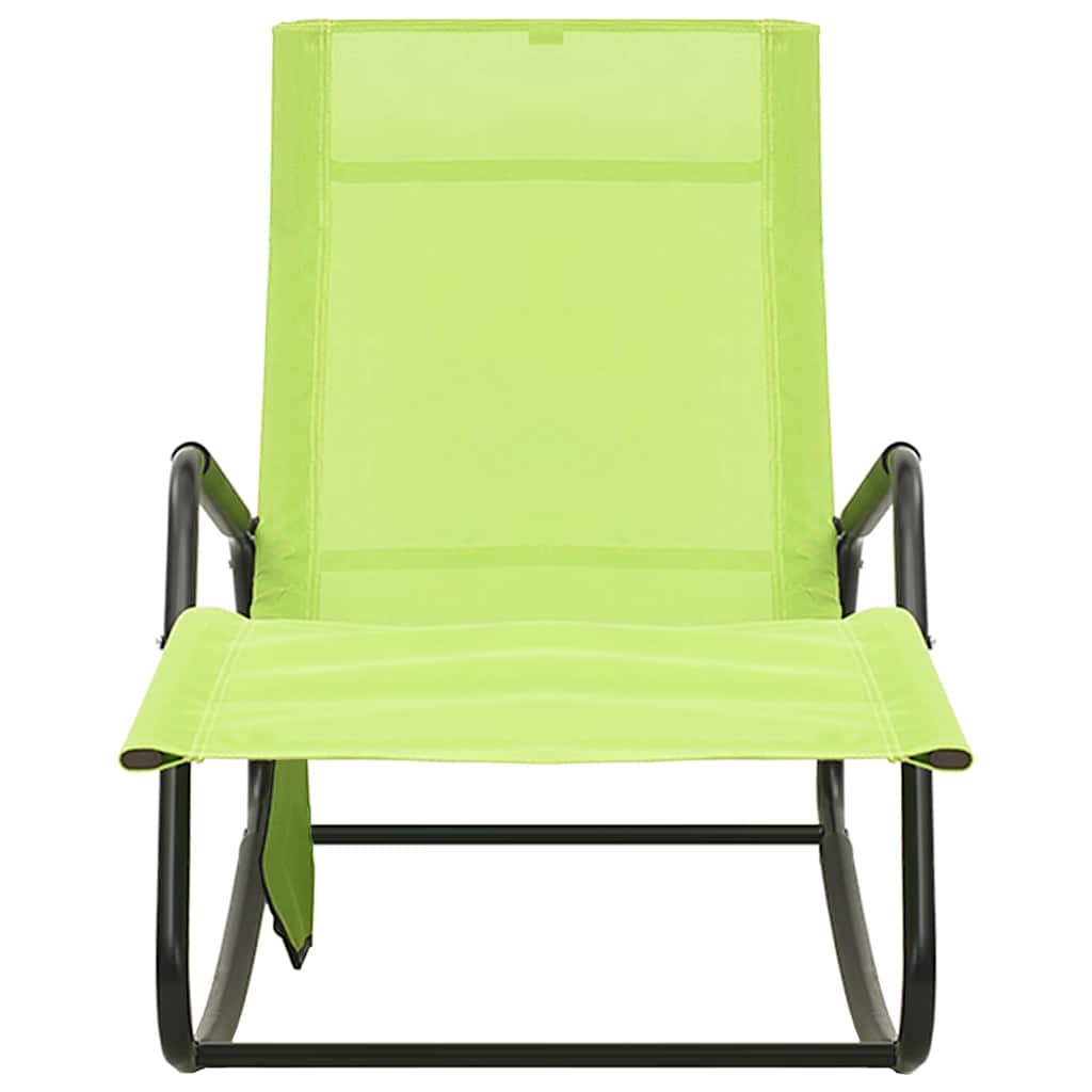 Vidaxl ligbed staal en textileen groen