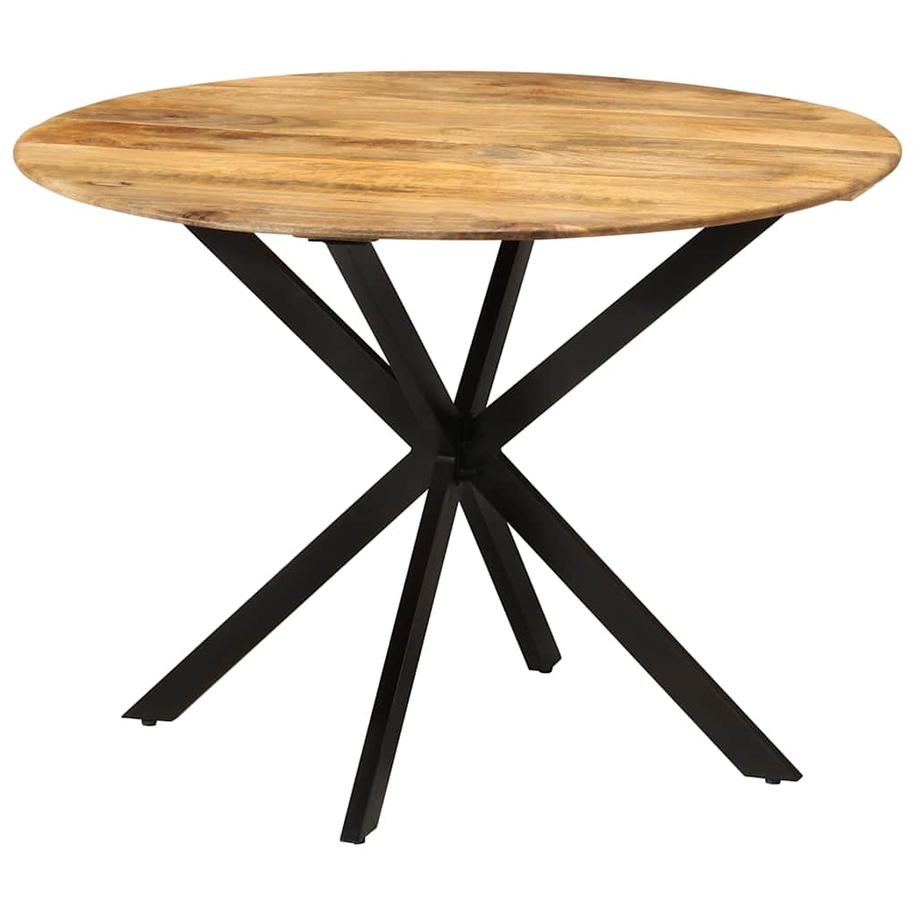 Vidaxl eettafel ø110x78 cm massief mangohout en staal