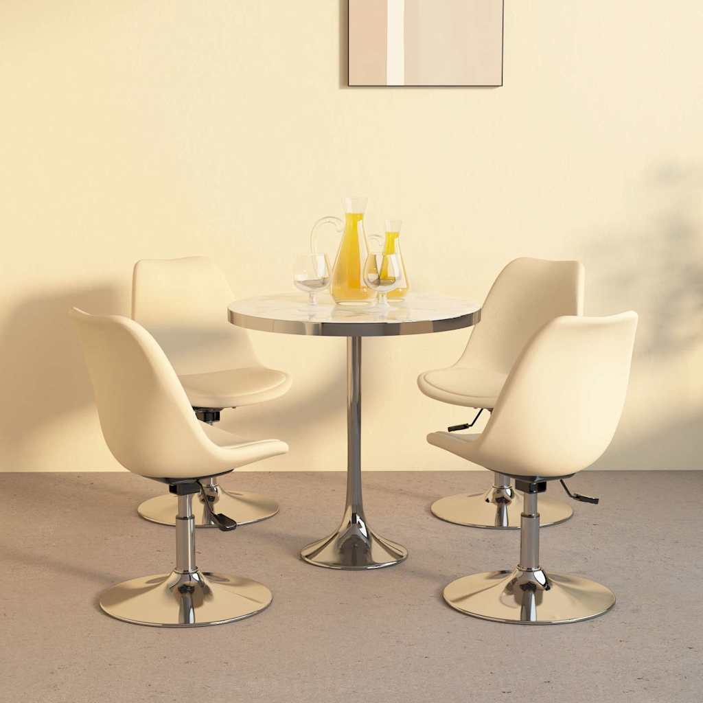 Vidaxl eetkamerstoelen 4 st draaibaar stof crèmekleurig