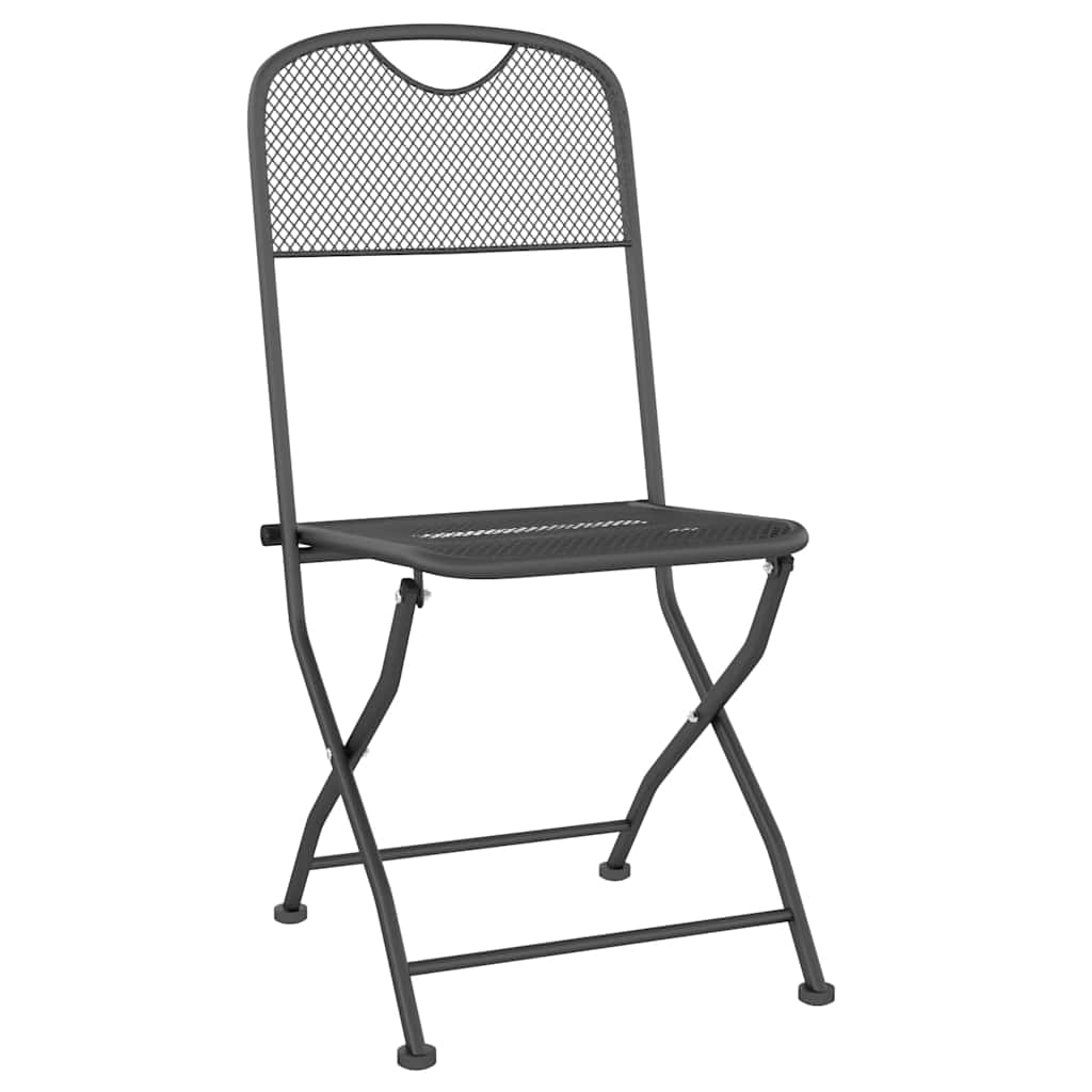 Vidaxl tuinstoelen inklapbaar 2 st metaalgaas antracietkleurig