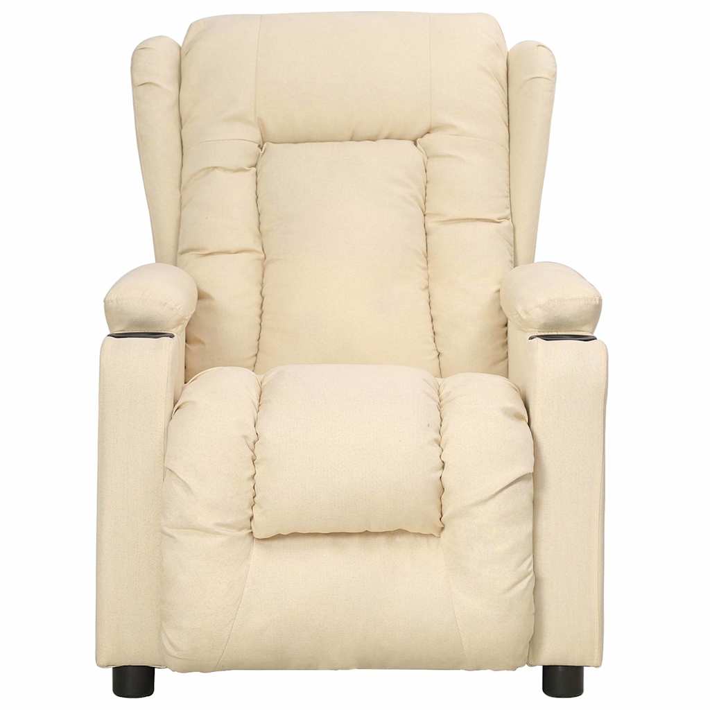 Vidaxl fauteuil verstelbaar stof crèmekleurig