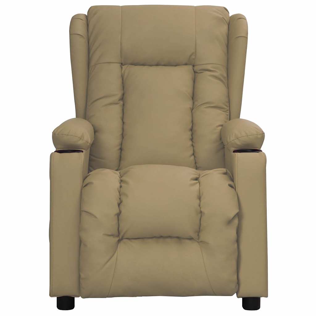 Vidaxl fauteuil verstelbaar kunstleer cappuccinokleurig