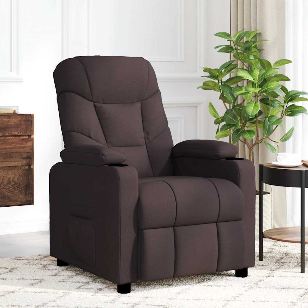 Vidaxl massagestoel stof donkerbruin
