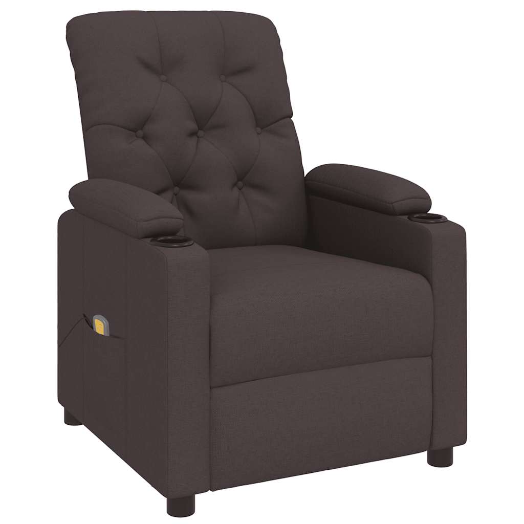 Vidaxl massagestoel stof donkerbruin