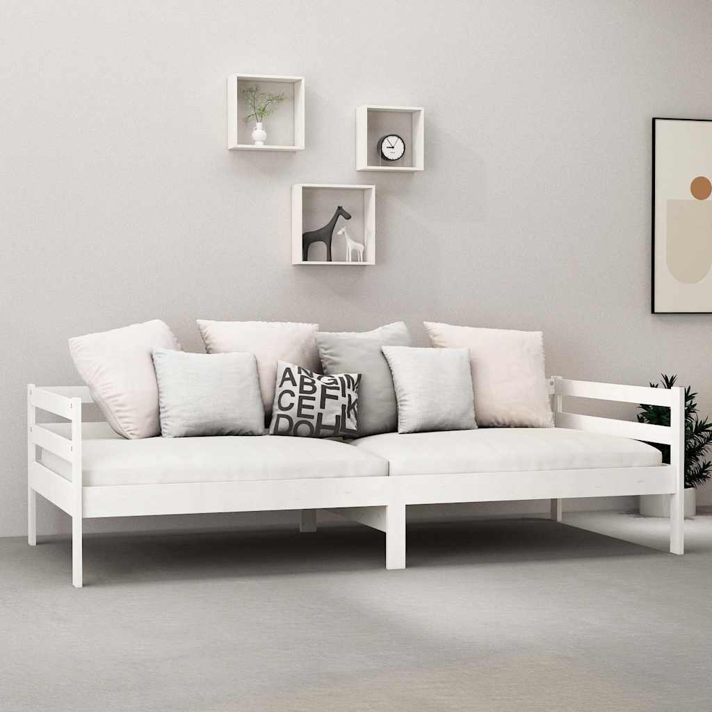 Vidaxl slaapbank met matras massief grenenhout wit 90x200 cm