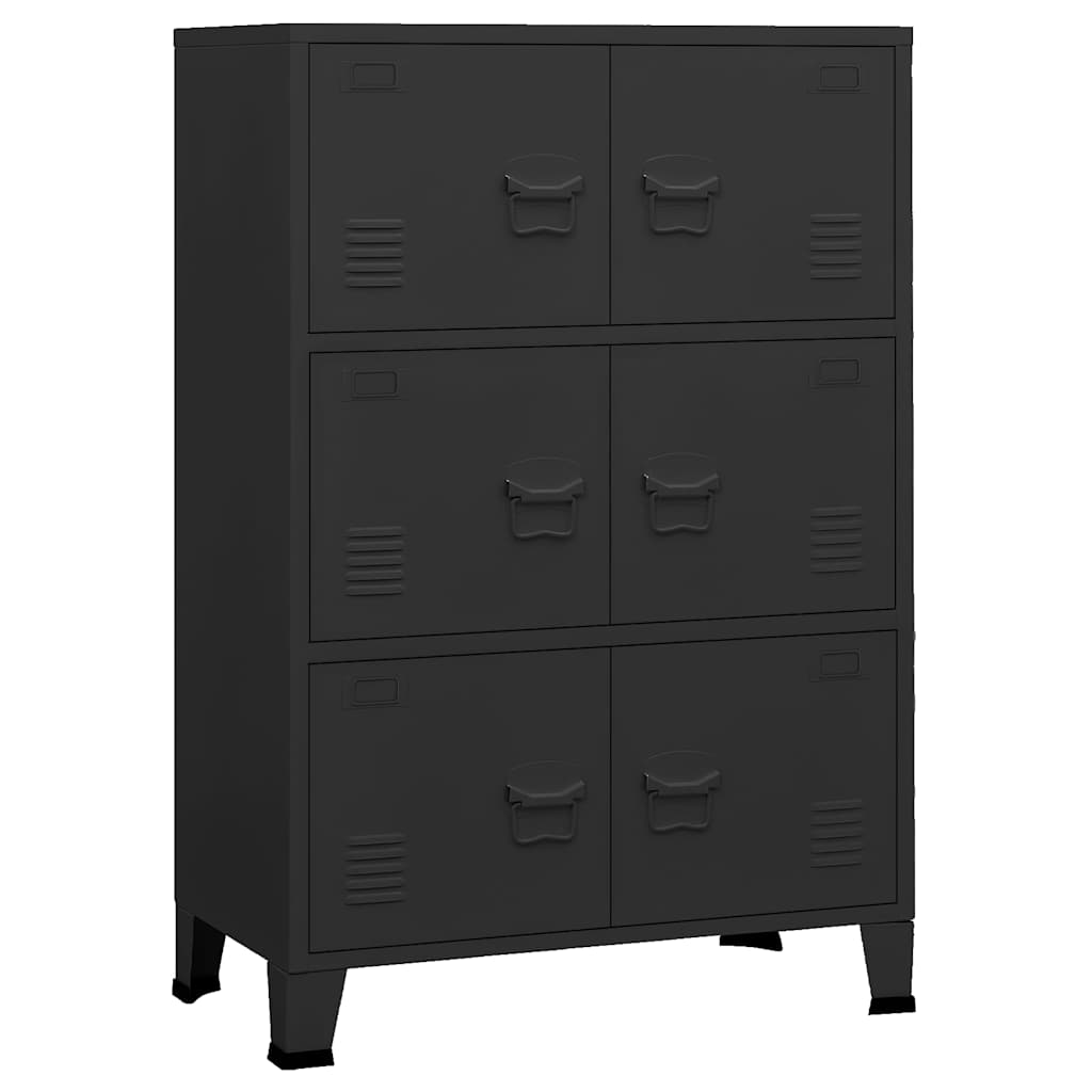 Vidaxl opbergkast industrieel 75x40x115 cm metaal zwart