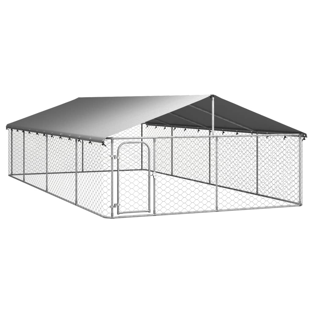 Vidaxl -Hundezwinger für außen mit Dach 600x300x150 cm