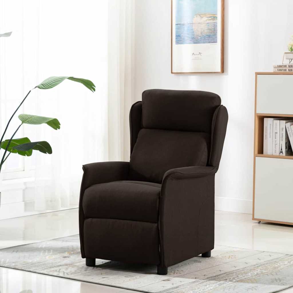 Vidaxl ligstoel donkerbruin 66.5 x 94 x 101.5 cm polyester