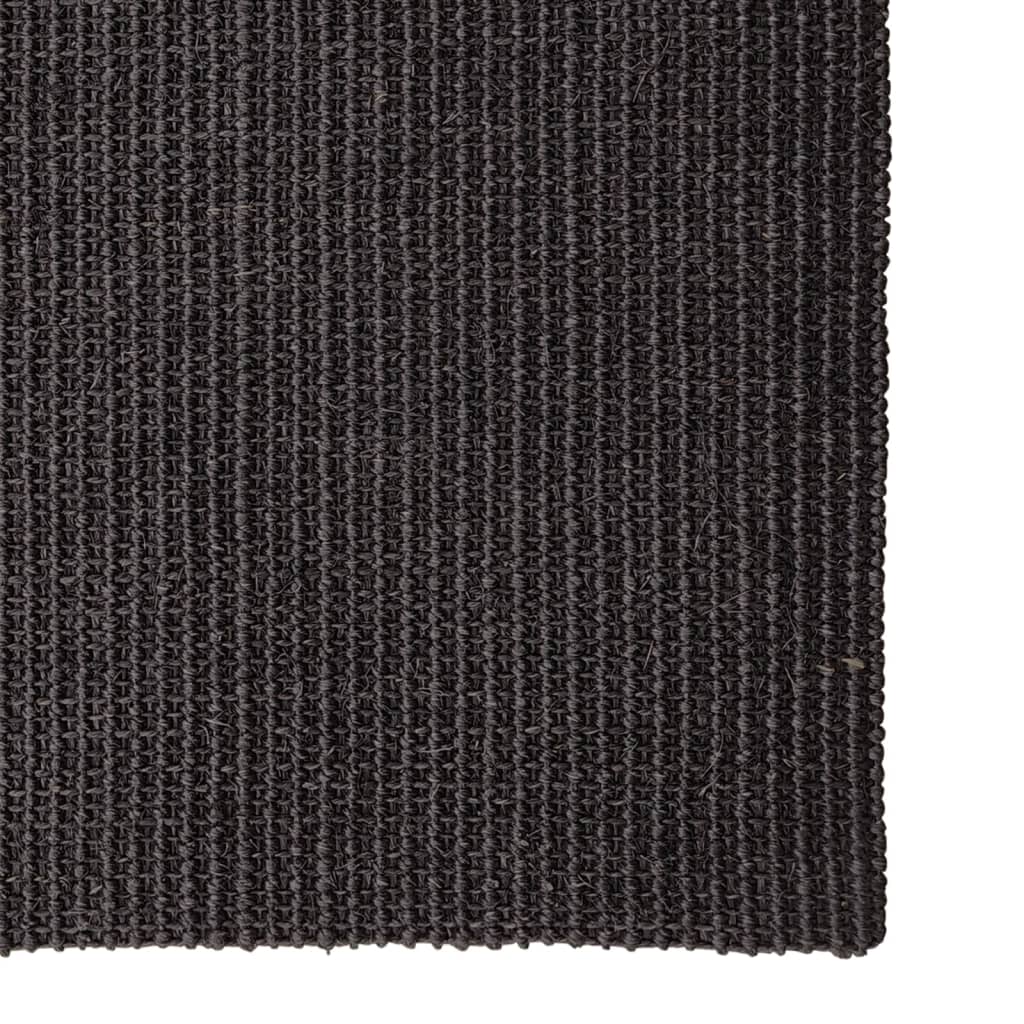 Vidaxl Teppich 66x250 cm Natural Sisal Schwarz