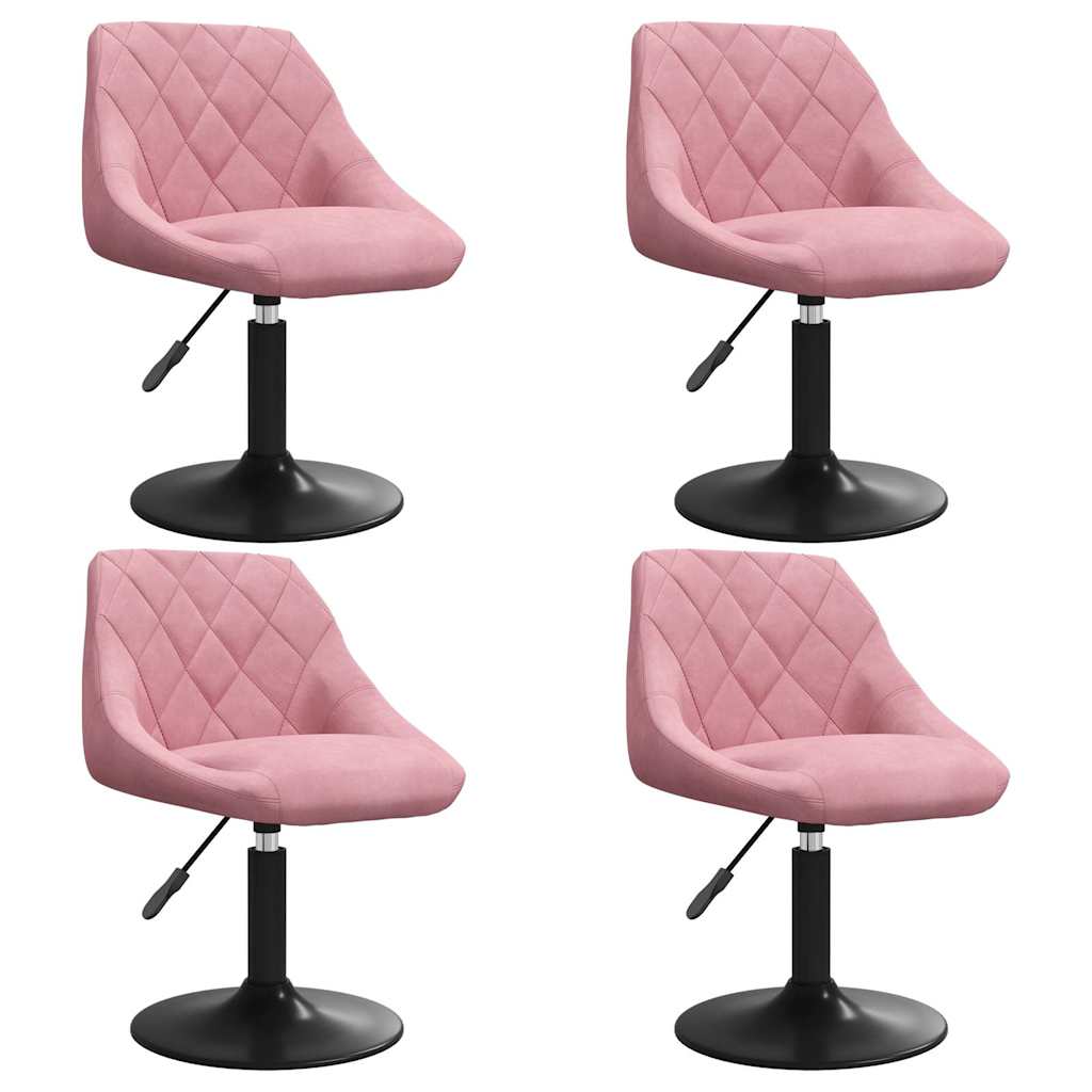 Vidaxl eetkamerstoelen draaibaar 4 st fluweel roze