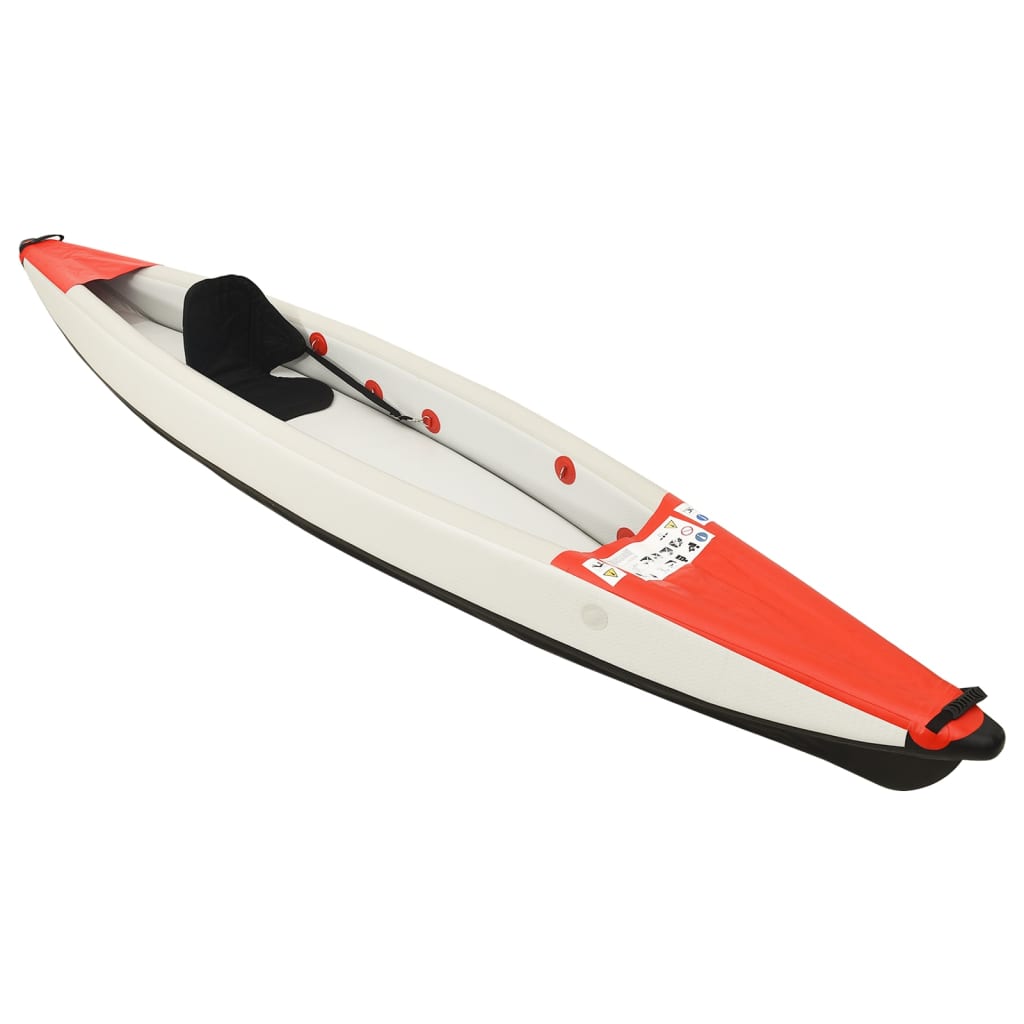 Vidaxl Kayak aufblasbar 375x72x31 cm Polyesterrot