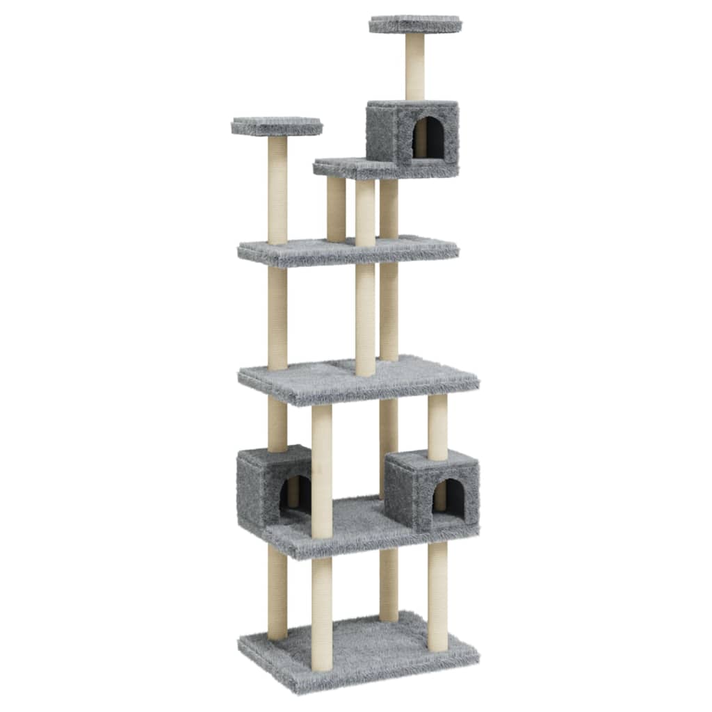 Vidaxl -Katzenmöbel mit Sisal -Kratzerpfosten 188 cm hellgrau