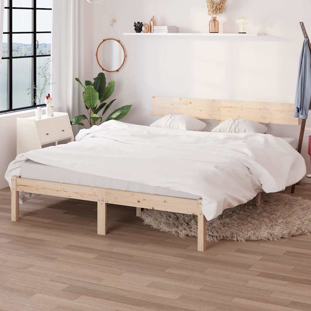 Vidaxl bedframe massief grenenhout 140x190 cm