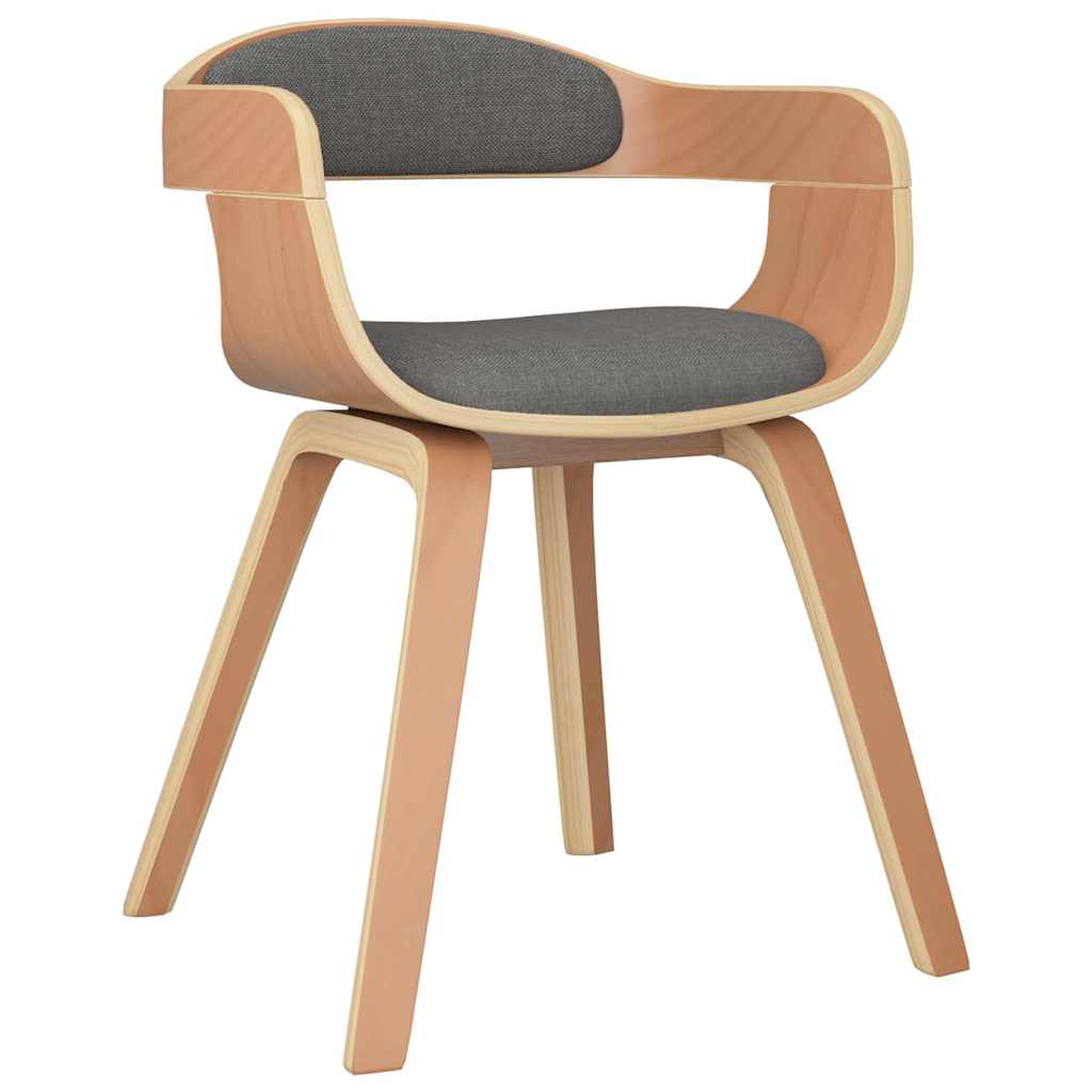 Vidaxl eetkamerstoel 2 st gebogen hout en stof lichtgrijs