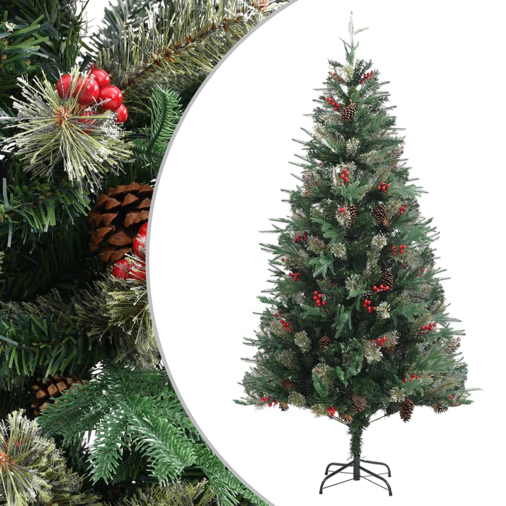 Vidaxl Weihnachtsbaum mit Kiefernkegel 225 cm PVC und PE Green