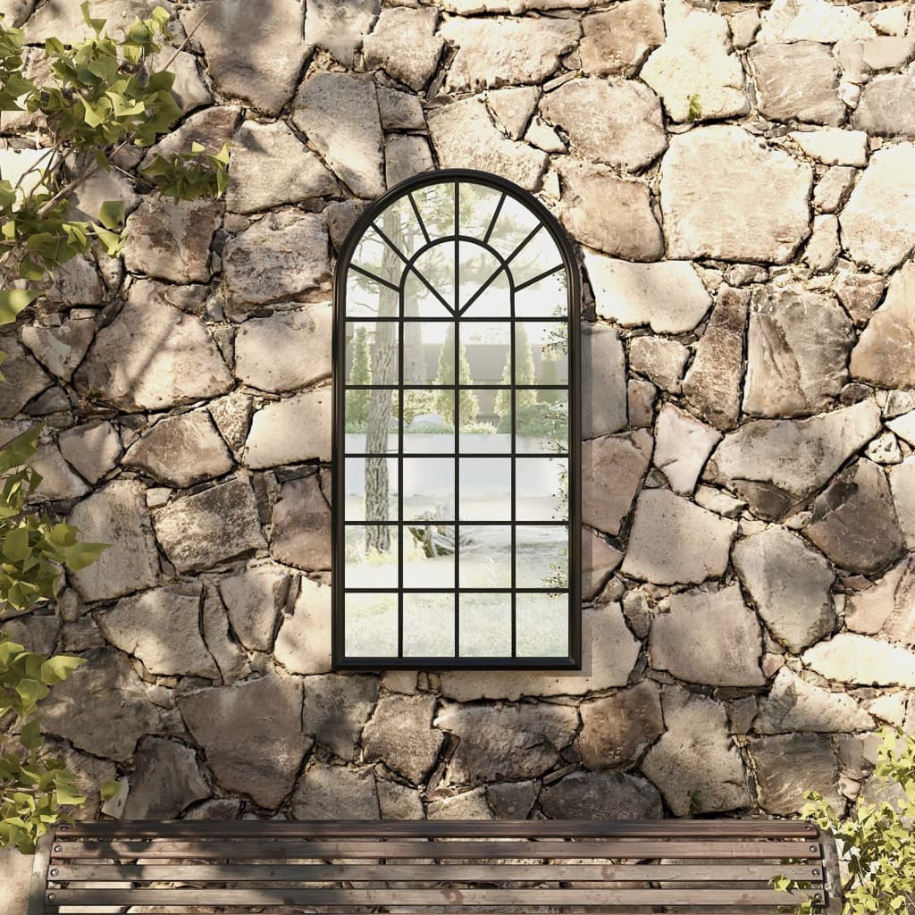 VidaXL Gartenspiegel 90x45 cm Eisen schwarz