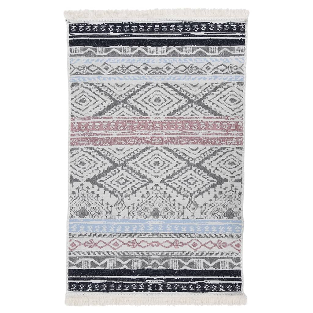 Vidaxl Teppich 160x230 cm Baumwollrosa und Aqua