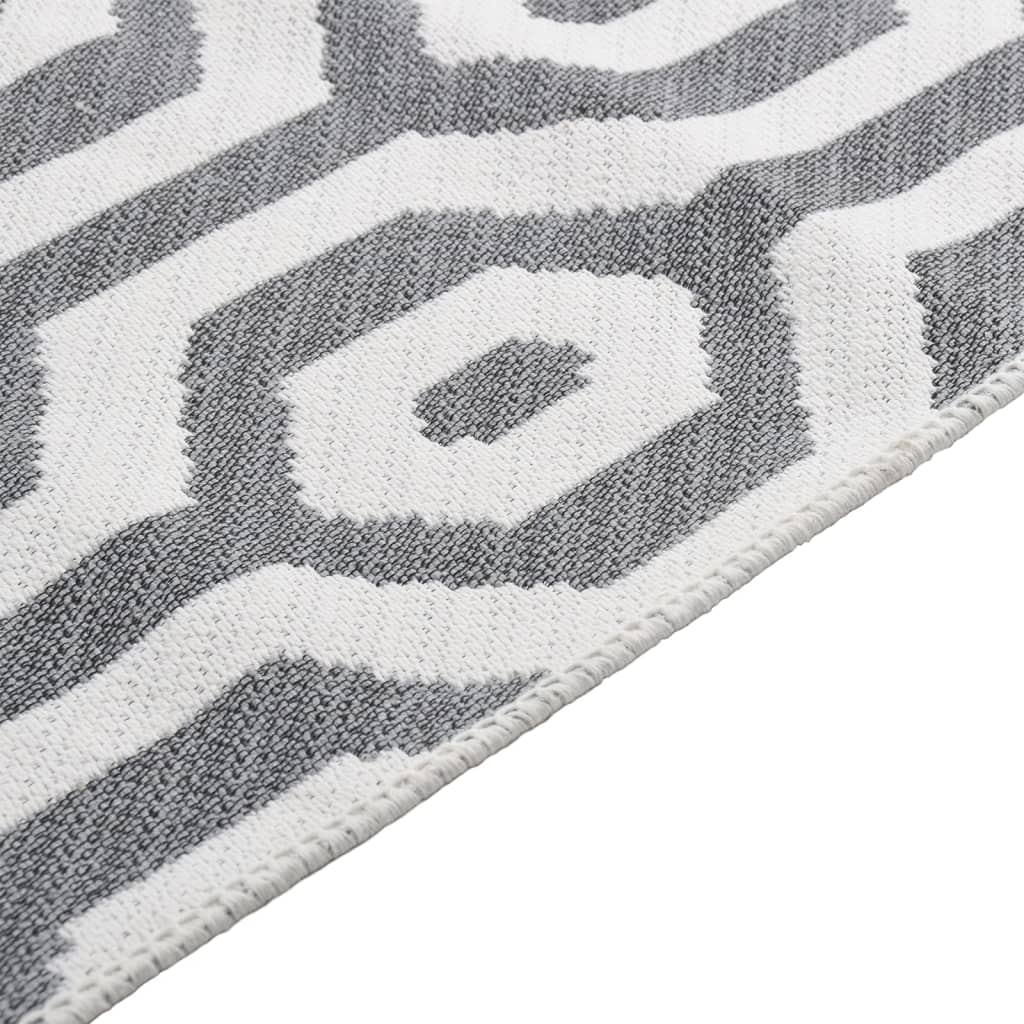 Vidaxl Teppich 160x230 cm Baumwollgrau