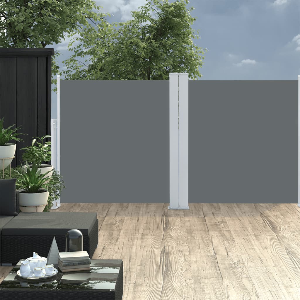 VIDAXL -Windschutzscheibe ausziehbar 117 x 600 cm Anthrazit -geläutet