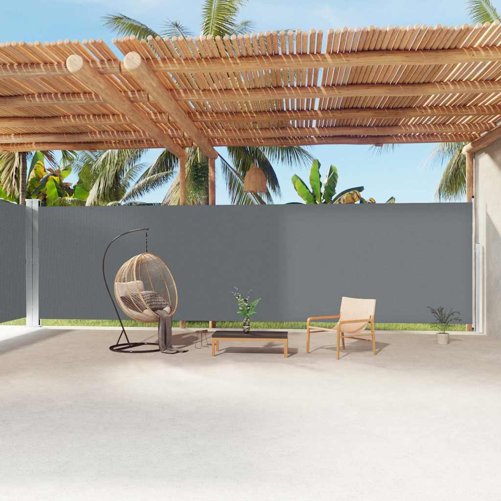 VIDAXL -Windschutzscheibe extendable 220x1200 cm Anthrazit -ausgelöst