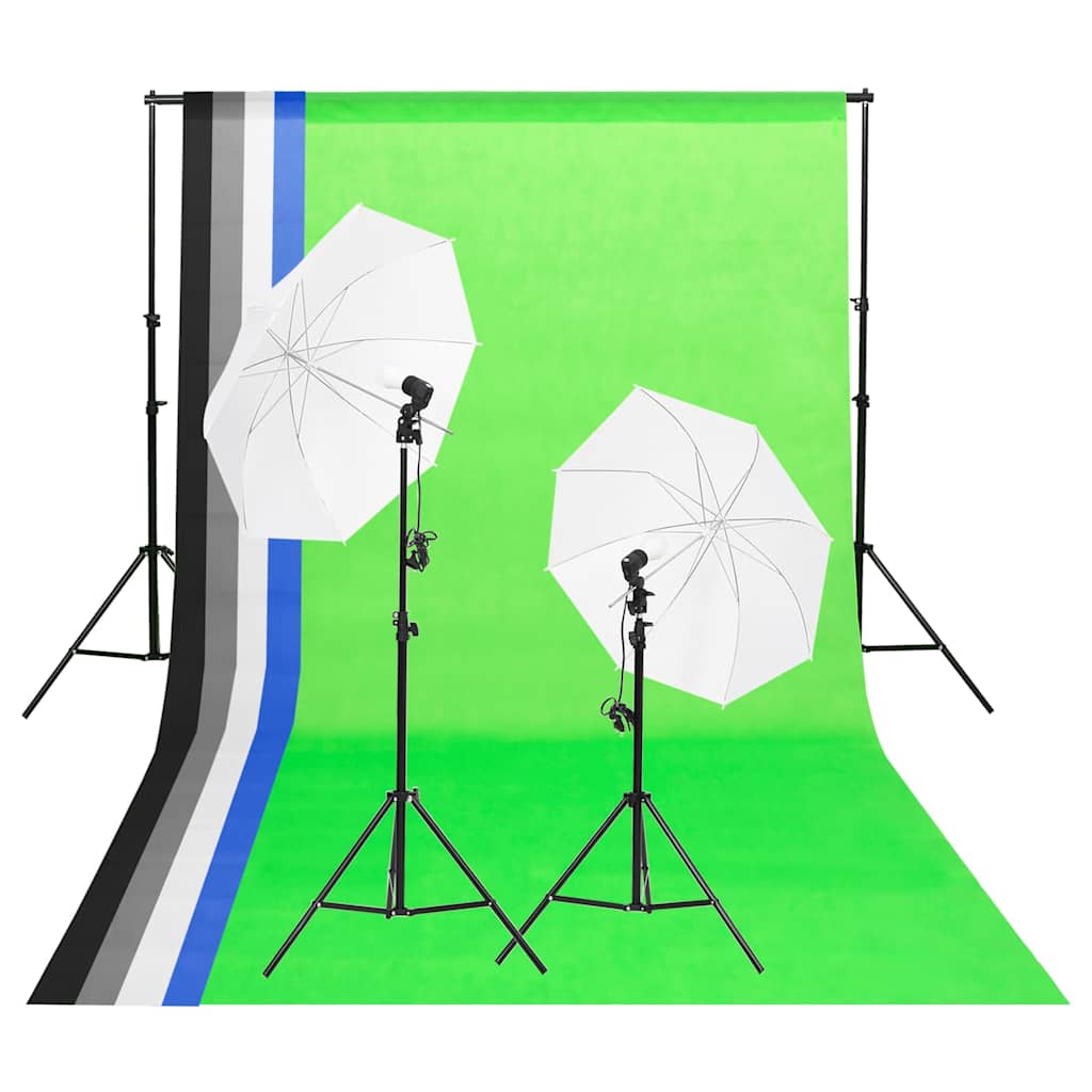 Vidaxl Studio Lighting Set mit Hintergründen und Regenschirmen