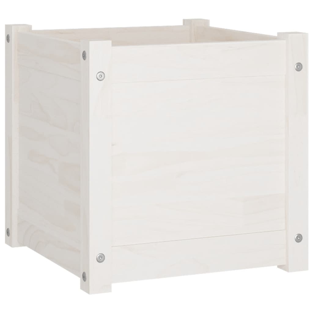 VIDAXL -Pflanzer 2 ST 40x40x40 cm Festkiefer weiß