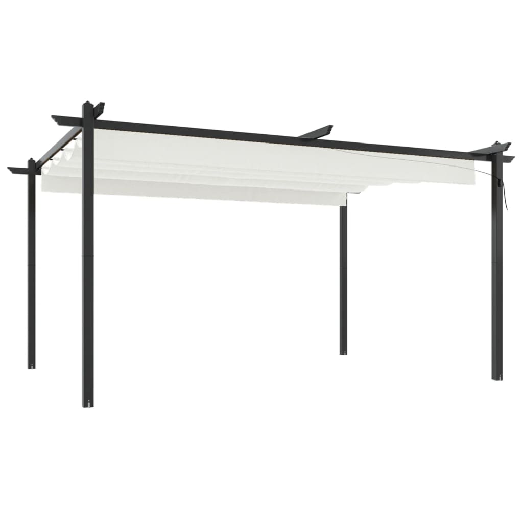 Vidaxl Garden Practor mit ausziehbarem Dach 4x3 m cremefarben