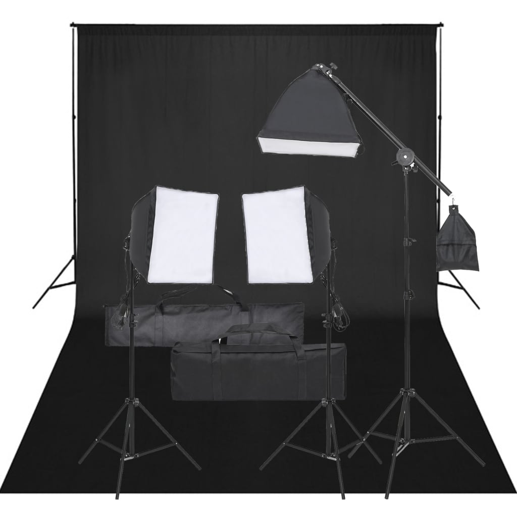 Vidaxl Photo Studio Set mit Beleuchtungsset und Hintergrund