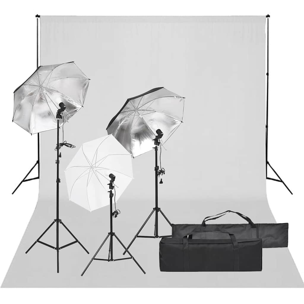 Vidaxxl Fotostudio-Set mit Beleuchtungsset und Hintergrund