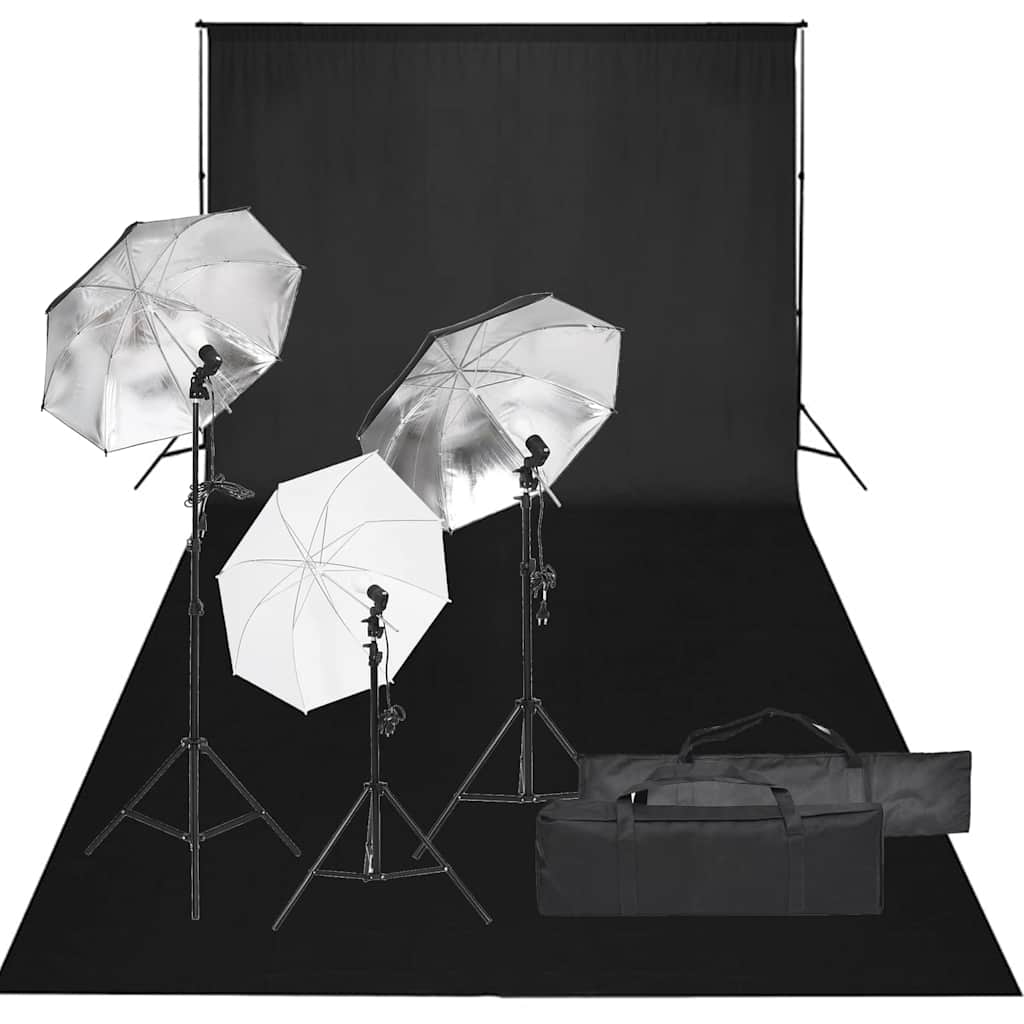 Vidaxxl Fotostudio-Set mit Beleuchtungsset und Hintergrund