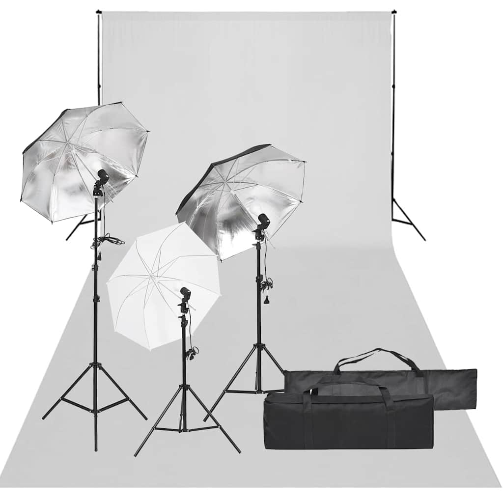 Vidaxxl Fotostudio-Set mit Beleuchtungsset und Hintergrund